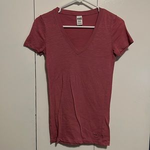 PINK V-neck T-shirt